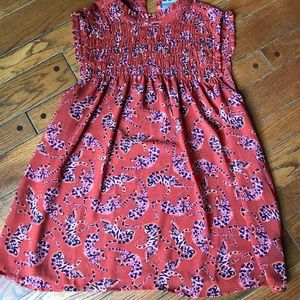 Orange and blue tiger print Anthropologie top